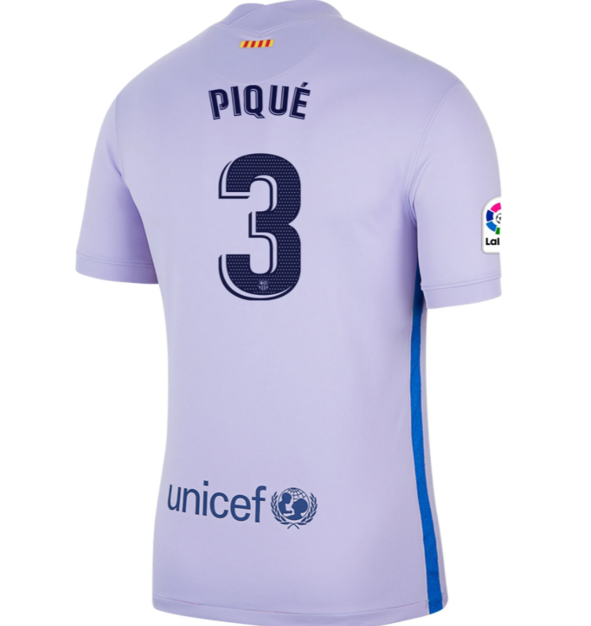 2021/22 Barcelona Away Kit Soccer Jersey with GERARD PIQUÉ 3 printing